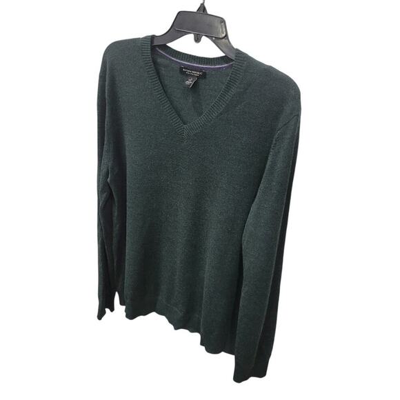 Banana Republic Men's Extra Fine Merino Wool Pullover Sweater Large Green - Picture 2 of 10